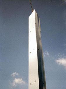 煙突スリップフォーム工法---200m級煙突構築のスリップフォーム工法事例：東京都中央区清掃工場 (三角形) - 175m
