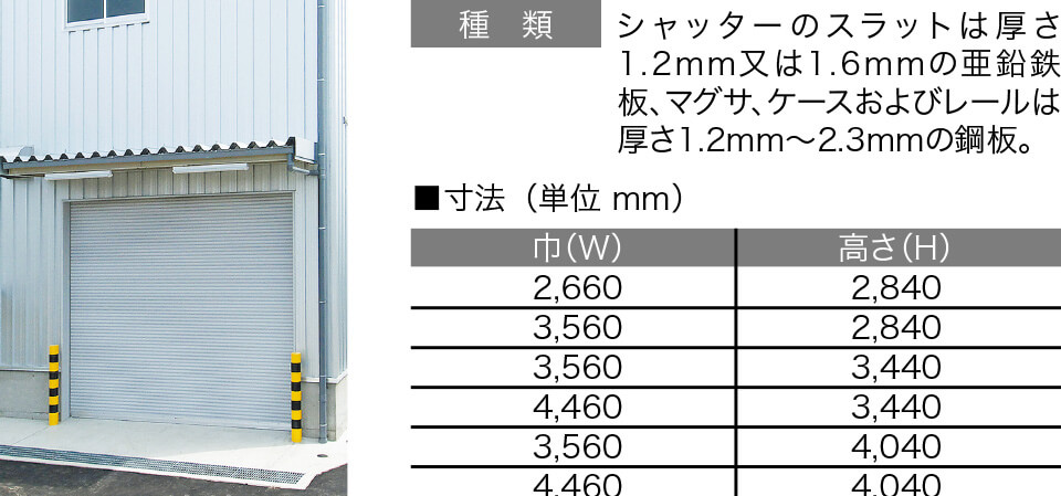 システム建築 シャッター